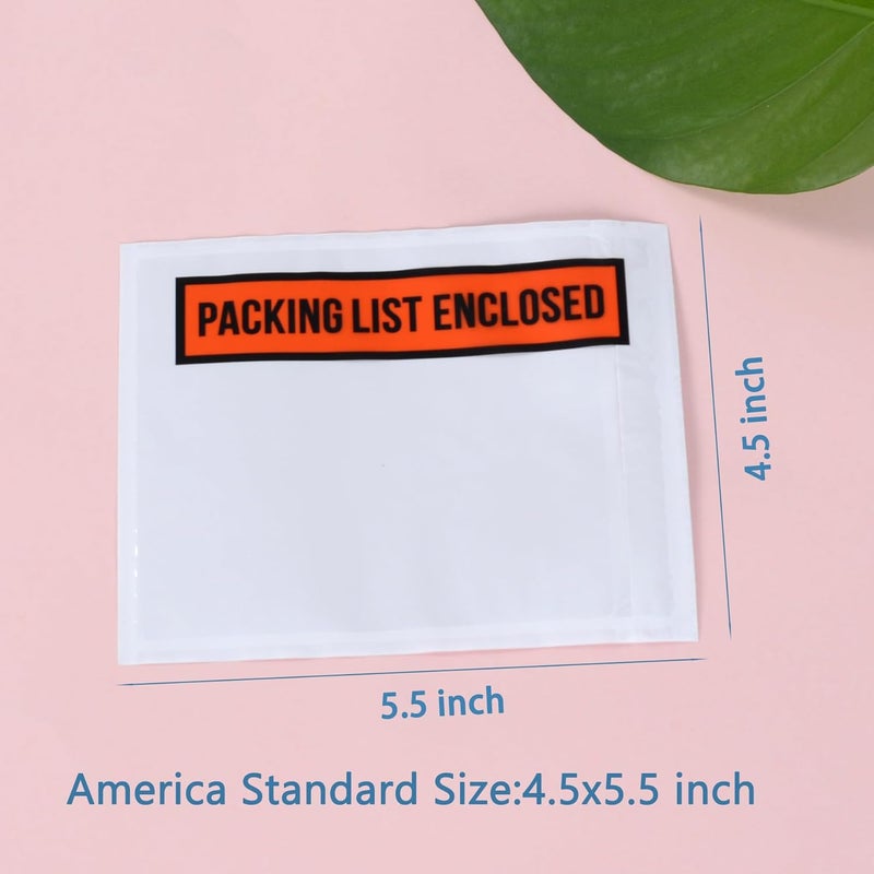 IN SAFE PACK 100 PCS 4.5"x 5.5" Packing List Envelopes - Self-Adhesive Shipping/Mailing Pouch Enclosed Bags for Packing Slips Invoice Label… - Image 2